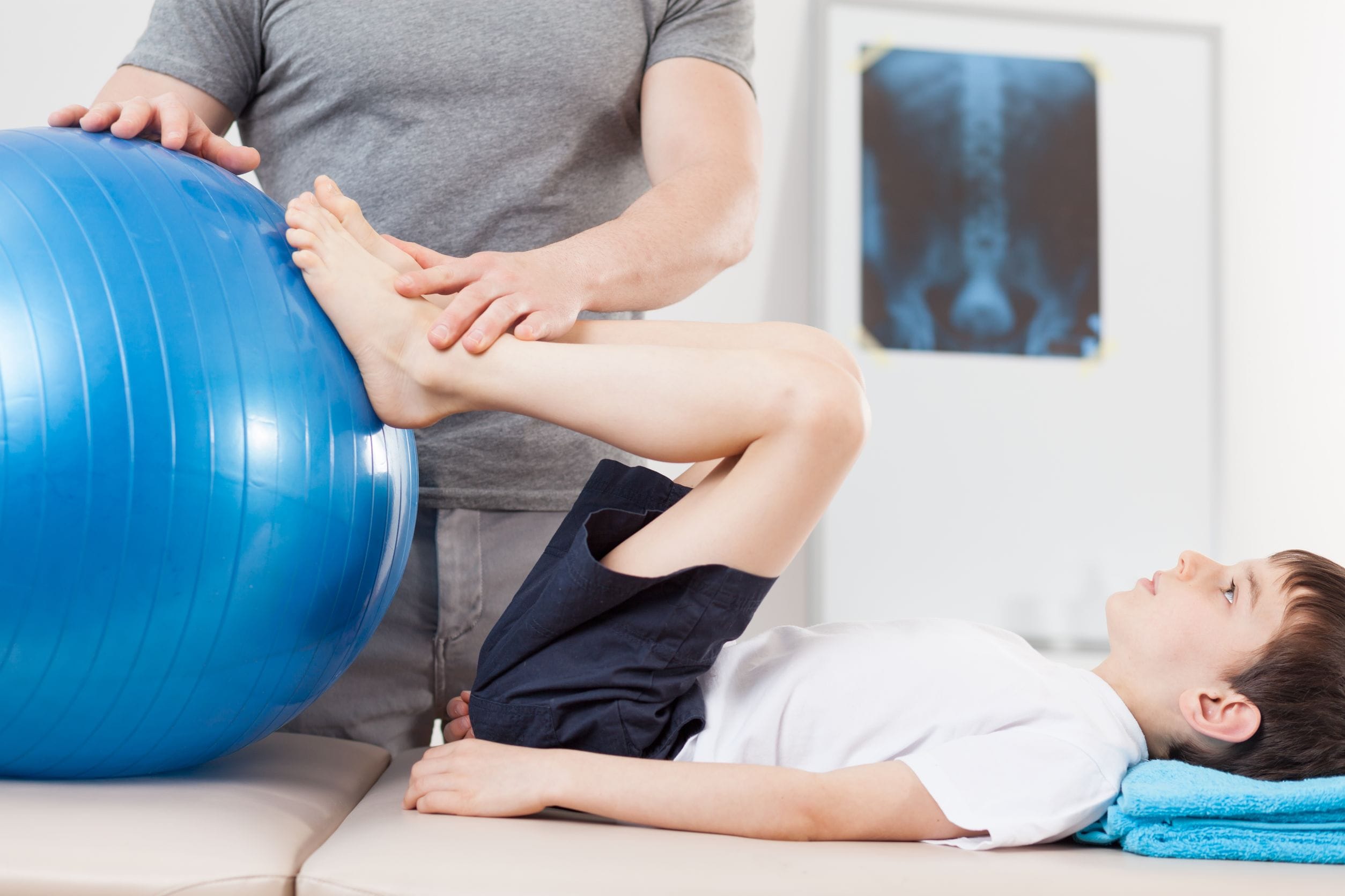 Small patient doing exercises